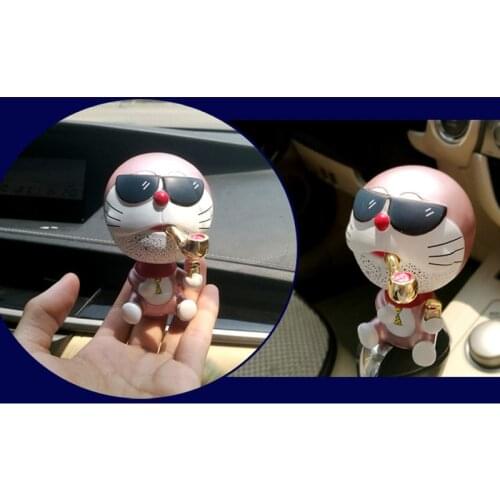 10cm 2 Types Shaking Head Doraemon Toys Model Car Decoration Anime Dolls Action Figure PVC Gifts with Opp Bag
