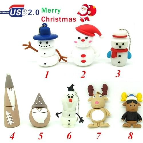 All kinds of new Christmas snowman usb flash drive disk memory stick pendrive Pen drive personalized 4GB 8GB 16GB 32GB mini gift