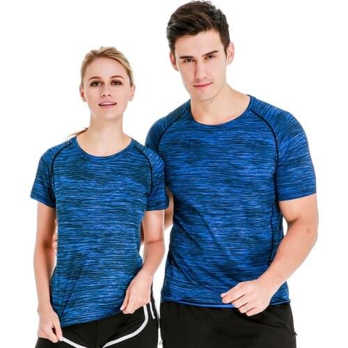 Men Women Running T Shirt Fitness Short Sleeve Sport tshirt Training Jogging Shirts Gym Sportswear Elastic Quick-drying T-shirt