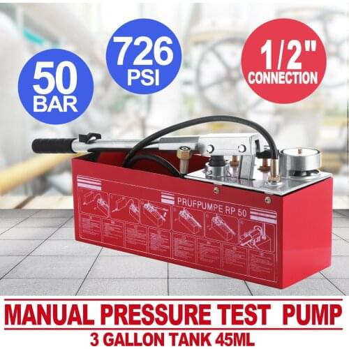 12L Hydraulic Manual Pressure Test Pump 1/2 Connection Rp-50 Double Valves