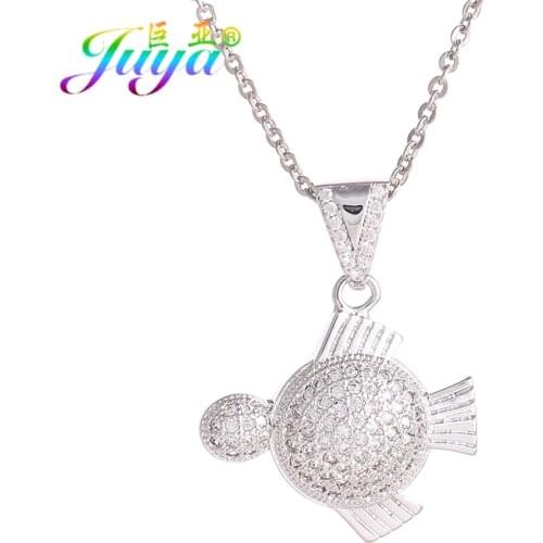 Juya Fashion Jewelry Necklace Micro Pave Zircon Turtle Pendant Necklace For Women Men Handmade Gold Punk Jewelry Necklace