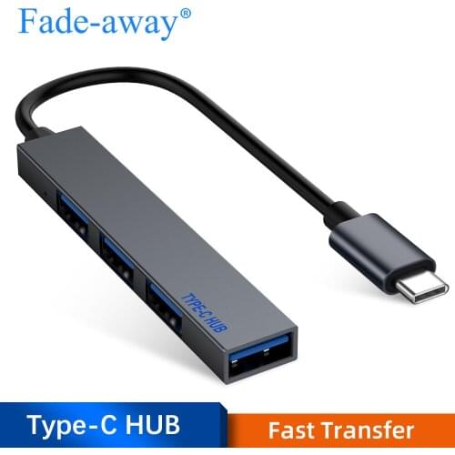 4 in 1 USB 3.1 Type-C Hub To USB 2.0 Expander Ultra-Thin Mini Portable Magnesium Alloy Hub for MacBook Pro/Air Laptop Tablet PC