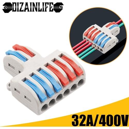 Mini Fast Wire Connector Terminals Universal Wiring Cable Connector Push-in Conductor Terminal Block DIY 2/5/10pcs SPL-42/62