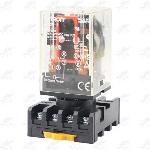 MK2P MK-2P MK2P-I ONE NEW PLUG IN RELAY 8PIN 2P FITS 220V 110V AC 12V 24V DC COIL with socket base