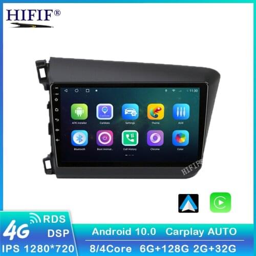 9" 4G+WiFi DSP RDS 2.5D 2din Android Car Radio Multimidia Video Player Navigation GPS For HONDA CIVIC 2012-2015 Head Unit