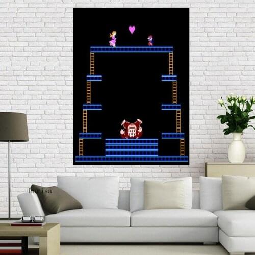Gaming Room Wall Decor Poster Donkey Kong Classical Game Play Station Canvas Picture Boy Room Decor Gift Frameless Prints