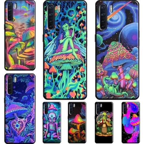 Weird Trippy Mushroom Psychedelic Art Cover For OPPO A52 A72 A15 A5 A9 A31 A53 2020 A83 A1K A5S Reno 4 2 Z Find X2 X3 Pro Case