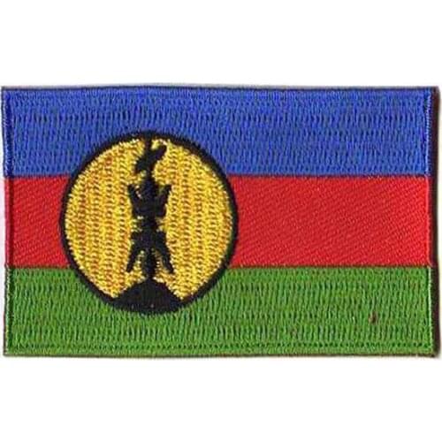 New Caledonia Patches For Clothing Personalized Embroidered Labels Made by Twill with Flat Broder and Iron On Backing MOQ50pcs