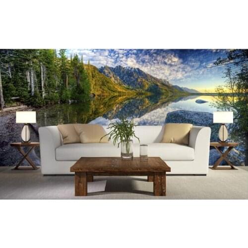 The latest 3D wallpaper, de parede Papel, the landscape of mountains and rivers,living room sofa TV wall, bedroom wall paper