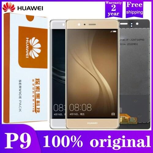 Original 5.2'' Display For Huawei P9 LCD EVA-L09 L19 L29 Display Touch Screen Digitizer Assembly Replacement With Frame