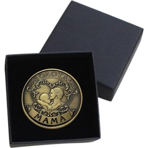 Commemorative Coin Mom Child Kids Love Russia Collection Art Gifts Souvenir Human Antique Color Mothers Day Gift Replica Coins