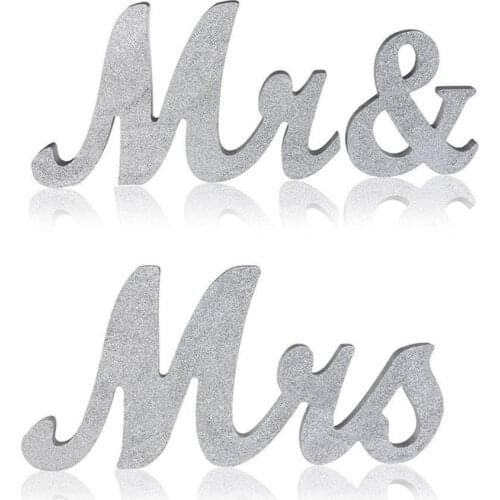 Practical Boutique Large Vintage Exquisite Silver/Golden Mr & Mrs Signs Wooden Freestanding Letters For Wedding Sweetheart Tab