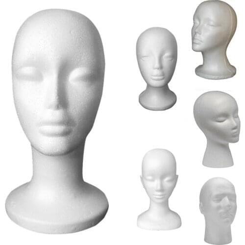 Foam Head Practical Mannequin Head Dummy Head Female Head Model Hat Wig Glasses Convenient Prop Display
