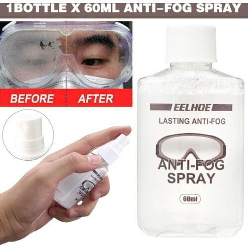 60ml Eyewear Anti-Fog Spray Agent Defog Liquid Prevents Clouding For Swim Goggles Dive Lens Glasses Cleaner For Skiing Hockey