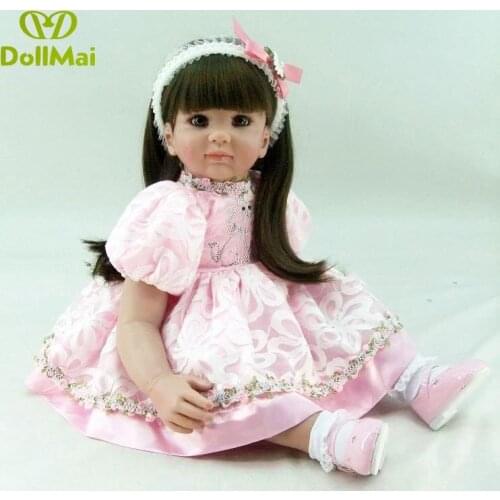 Silicone Reborn Baby Doll Toys 60cm princess girl realistic Toddler time baby dolls Brinquedos Birthday Gift bebes reborn