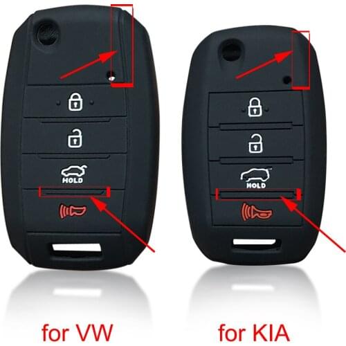 Silicone Car Key Cover Case For KIA Sorento Sportage 2018 Forte Sorento 2014-2016 Cerato For VW Volkswagen Key Holder Shell Fob