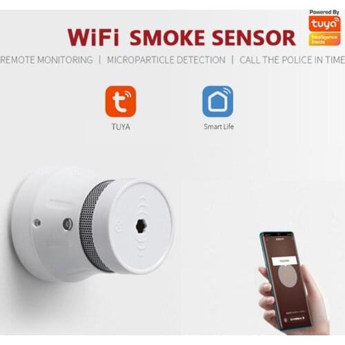 Smart Fire Alarm Smoke Detector Sensor Fire Alarm Home Security System Firefighters Tuya Wifi Smoke Alarm Fire Protection Indepe