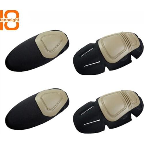 TENNEIGHT Tactical Knee and Elbow protector Pad army fan Combat Military Suit knee&elbow pads/Set CS field hunting equipment