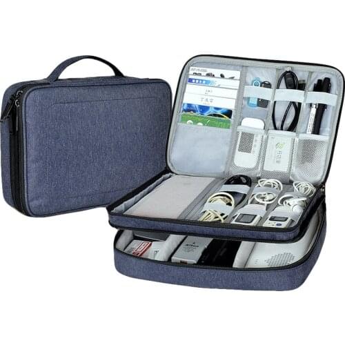 Waterproof Electronic Accessories Storage Bag USB Gadget Data Cable Organizer Protective Sleeve Pouch Case Bag for iPad Digital