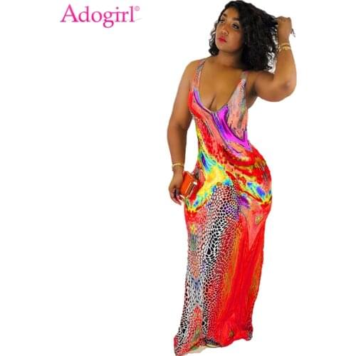Adogirl Snakeskin Tie Dye Print Women Casual Summer Tank Dress