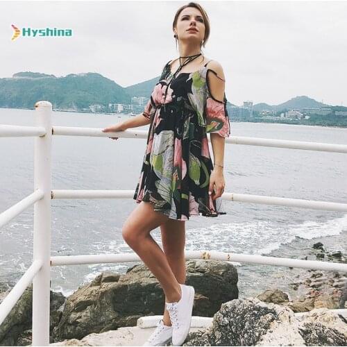 Summer Beach Dress New Large Size V-neck Strapless Print Waist Ruffled Chiffon Womens Clothing Plus Sundress Sexy Club Dresses