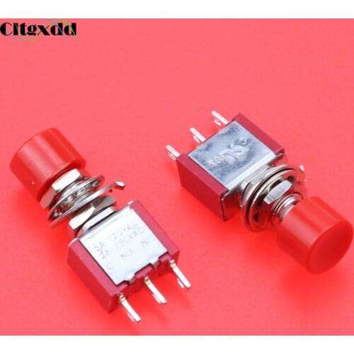 1pcs Momentary Automatic Return Push Button Switch Jog Toggle Switch ON-(ON) 2A 250V 5A 120V AC W/ Red Cap Self-reset Switch