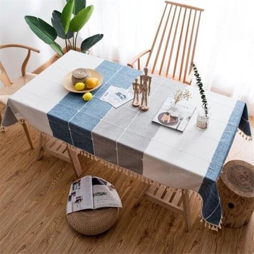 1Pc Nordic fringed decorative tablecloth high-end embroidery cotton linen art dustproof table mat home kitchen
