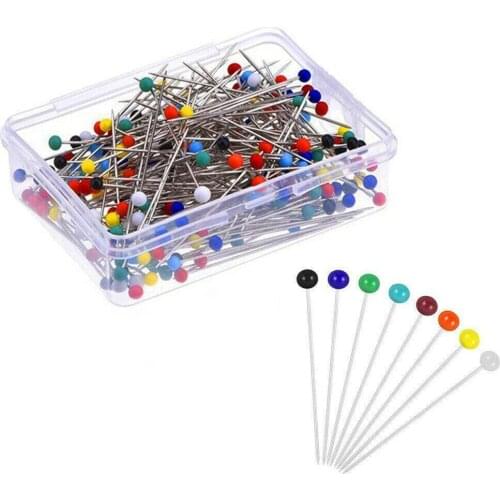 250/1000pcs Glass Head Pins Multicolor Straight Quilting Pins for Dressmaking Crafting Sewing HFing
