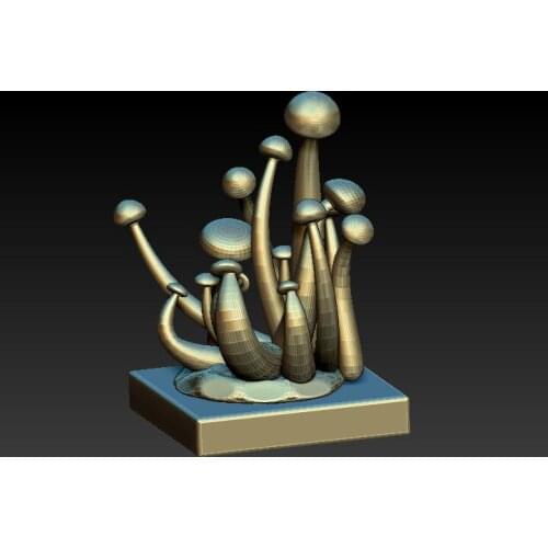 Mushroom sculpture 3D model for cnc or 3D printers in STL file format -3D STL File Home decor Ornaments