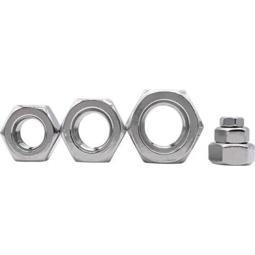 50pcs 2#-56 4#-40 6#-32 8#-32 10#-24 304 Stainless Steel American Thread Hex Nut Hexagon Nuts Hexagonal Nut Screw Nut