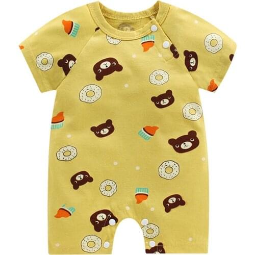 Newborn Bodysuit Girl And Boy Rompers Summer Infant Short Sleeve One-Pieces Toddler Cartoon Cute Crawling Clothes Baby Jumpsuits