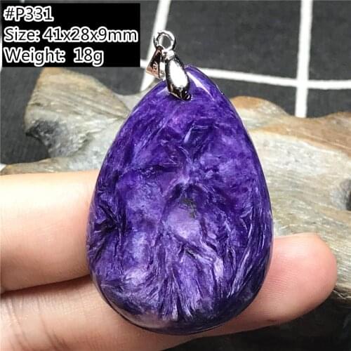 Necklace Pendant Natural Purple Charoite Jewelry For Woman Lady Man Crystal Horse Eye Beads Oval Stone Silver Gemstone AAAAA