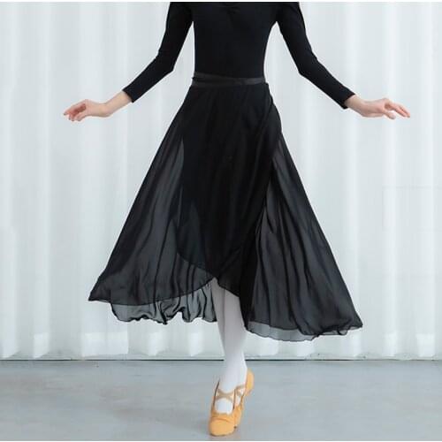 Ballet Dance One Piece Skirt Adult Long Chiffon Ballet Skirt Women Lyrical Soft Ballet Dress Multi-Color Women Dance Costumes