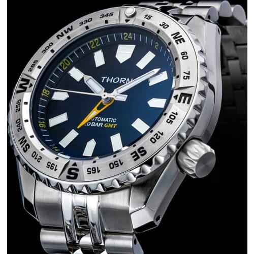 Sports GMT Automatic Watch Mens Mechanical Watch Top Brand Military 200M Diver Stainless Steel Luminous Wristwatches Vintage