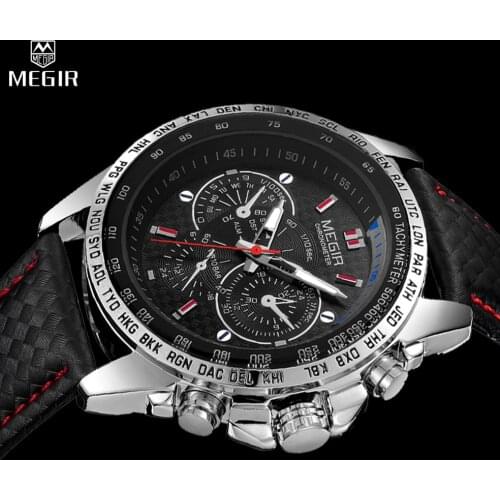 Top Luxury Brand MEGIR Mens Wrist Watch Mens Luminous Clocks Military Sport Army Clock Men Male Classic Quartz Watches Gift