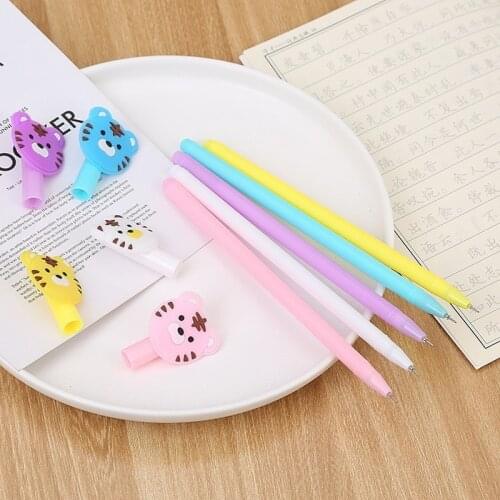 30 PCs Cartoon Cat Gel Pen Creative Student prizes Tiger Neutral Pen Cute Pens Writing Tools Kawaii School Supplies Wholesale