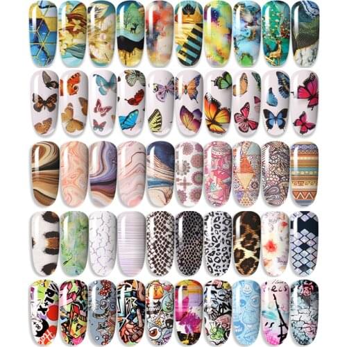 Holographic Nail Art Transfer Foil Foils Sticker Starry Paper Wraps Adhesive Decals Nails Decoration Accessories Flower