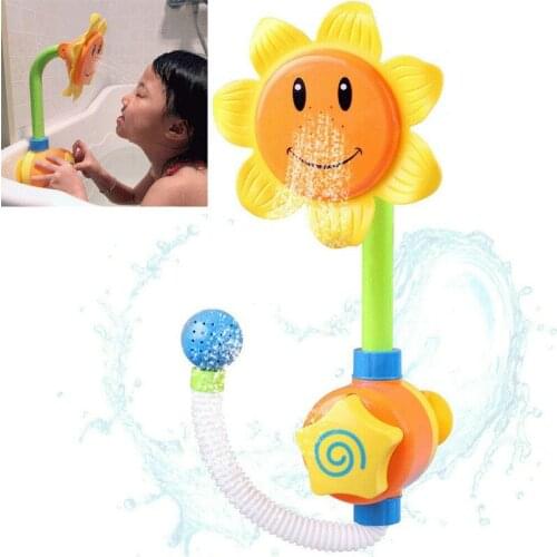 Kids Baby Shower Bath toys Cute sunflower Waterwheel Toys Baby Faucet Bathing Water Spraying Tool Wheel Type Dabbling Toy No box