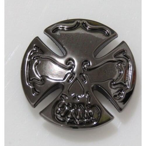 KB704) Wholesale ! 50pc Skull Cross Cycle Concho 1-1/8" x1-1/8" Leathercraft Gunmetal
