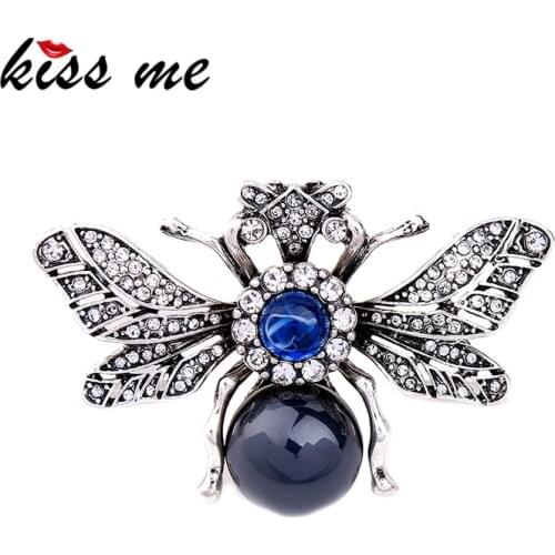Kissme Punk Style Rhinestone Insect Brooches For Women Vintage Alloy Sweater Coat Pins New Fashion Jewelry 2020 Halloween Gifts