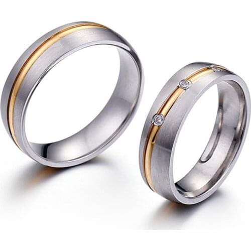 Classic Western wedding Couple Rings for men and women lovers alliance titanium jewelry finger ring marriage