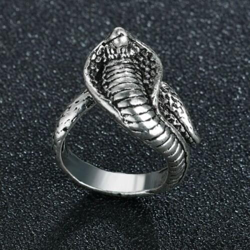 Fashion Retro Exaggerated Snake Ring Mens Gothic Animal Punk Metal Women Party Jewelry Gift