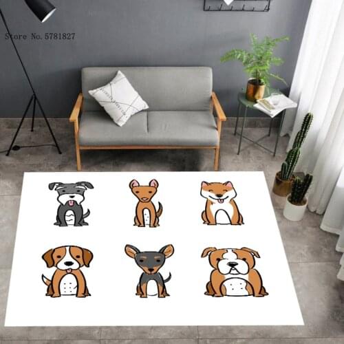Pet Dog Carpet 3D Print Dachshund Husky Rug Beautiful Girl Kawaii Cartoon Kitchen Floor Carpet For Children Baby Play Floor Rug