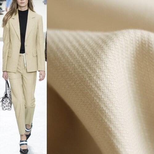 Red Raspberry Khaki Twill Yarn Dyed Linen Flax Fabrics Garment Material Autumn Women Suit Coat Sewing DIY Cloth Freeshipping