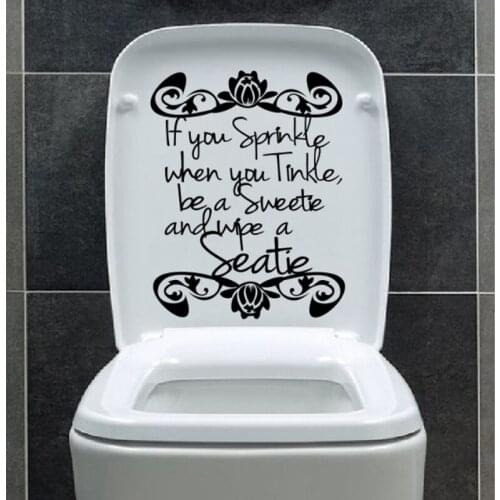 KUCADA DIY WC Toilet Motto Bathroom Sticker Waterproof Sticker Door Glass Stickers Vinyl Art Wall Sticker WP1834