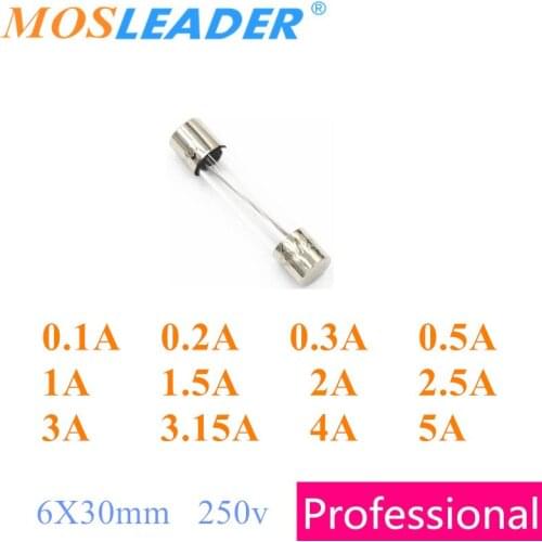 Mosleader 500pcs 6X30mm 250V Fast Glass fuse F0.1A F0.2A F0.3A F0.5A F1A F1.5A F2A F2.5A F3A 3.15A 4A 5A 100mA 200mA 300mA 500mA