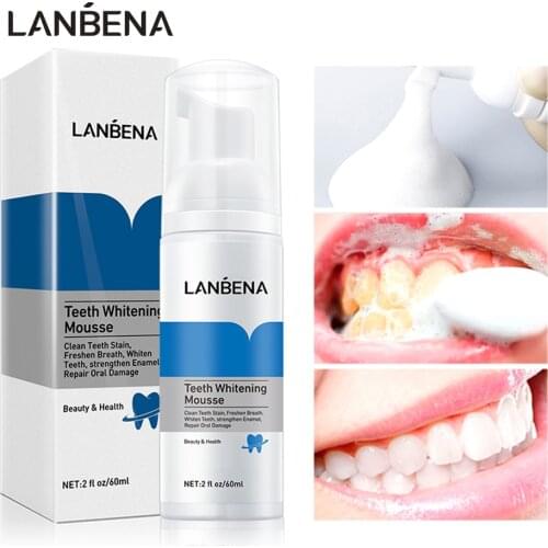 LANBENA Teeth Whitening Mousse Remove Plaque Stains Dental Plaque Bleaching Tool Fresh Breath Oral Hygiene Washing Tooth Care