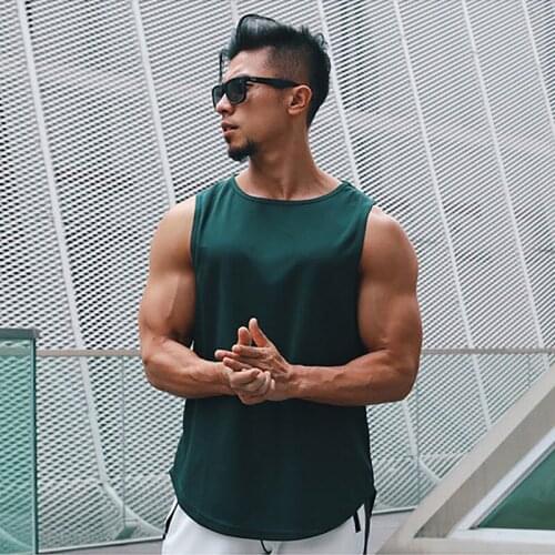 2021 Mens Workout Mesh Casual Tank Top New Fitness Summer Fashion Running Quick Dry Vest Clothing Bodybuilding Sleeveless Shirt