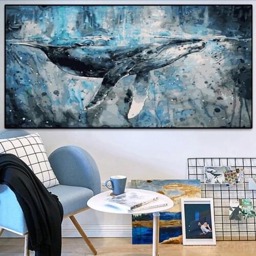 60x120cm Frame whale Diy Painting By Numbers Kit Coloring By Numbers Modern Wall Art Picture By Numbers Home Decors Art