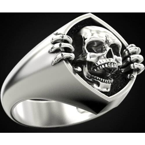 New Neo-Gothic Style Antique Skull Unisex Finger Ring Punk Women/Men Rings Vintage Party Personality Accessories Jewelry